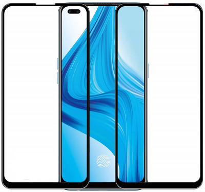 MobiTracs Edge To Edge Tempered Glass for Oppo F17 Pro | 11D Anti Scratch 9H Hardness Cover Friendly Anti Shatter Proof Full Edge Full Glue(Pack of 2)