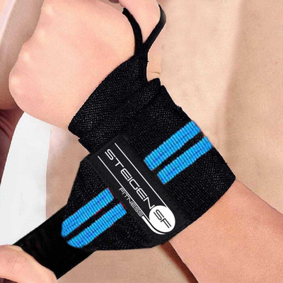 STEIGEN FITNESS Wrist Wrap / Wrist Support / Wrist Band With Thumb Support (1 Pair) Wrist Support(Blue, Black)