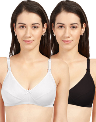 Sonari Tinycare Women Maternity/Nursing Non Padded Bra(Black, White)