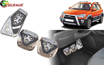Selifaur P4S358 - 3 Pcs Silver Non-Slip Manual Car Pedals kit Pad Covers Set Car Pedal