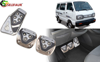 Selifaur P4S221 - 3 Pcs Silver Non-Slip Manual Car Pedals kit Pad Covers Set Car Pedal