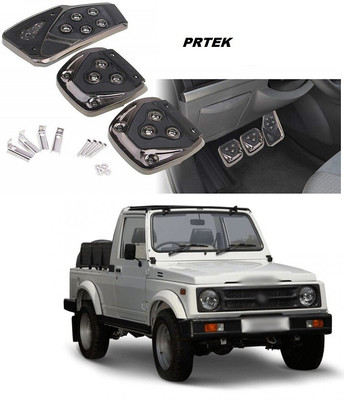 PRTEK Universal Anti-Skid Car Pedals(Manual Shift) 3 Pcs Sports kit Pad Covers Set (Black) A134 Car Pedal