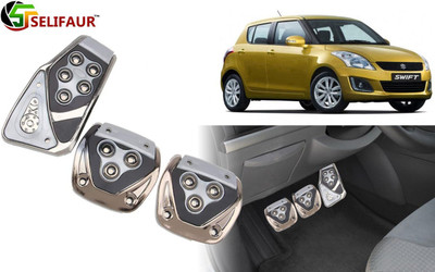 Selifaur P4S226 - 3 Pcs Silver Non-Slip Manual Car Pedals kit Pad Covers Set Car Pedal
