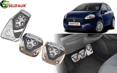 Selifaur P4S66 - 3 Pcs Silver Non-Slip Manual Car Pedals kit Pad Covers Set Car Pedal