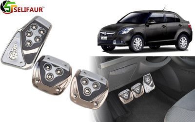 Selifaur P4S213 - 3 Pcs Silver Non-Slip Manual Car Pedals kit Pad Covers Set Car Pedal
