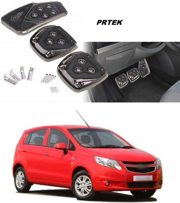 PRTEK Universal Anti-Skid Car Pedals(Manual Shift) 3 Pcs Sports kit Pad Covers Set (Black) A41 Car Pedal