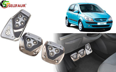 Selifaur P4S125 - 3 Pcs Silver Non-Slip Manual Car Pedals kit Pad Covers Set Car Pedal