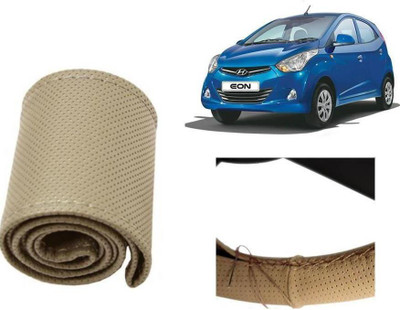 arneja trading company Hand Stiched Steering Cover For Hyundai Eon(Beige, Leatherite)