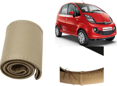 arneja trading company Hand Stiched Steering Cover For Tata Nano(Beige, Leatherite)