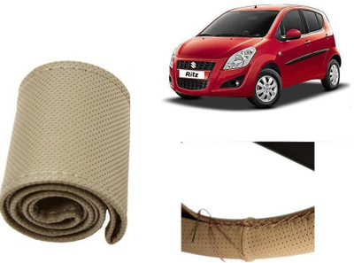 arneja trading company Hand Stiched Steering Cover For Maruti Ritz(Beige, Leatherite)