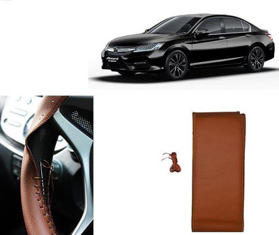 arneja trading company Hand Stiched Steering Cover For Honda Accord(Tan, Leatherite)