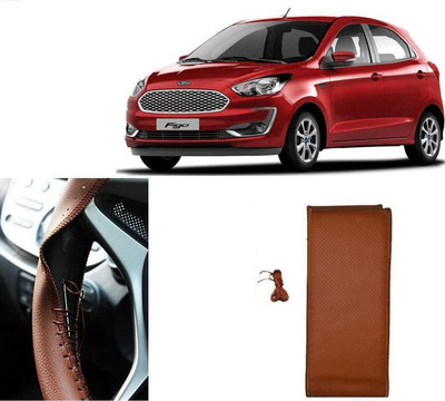arneja trading company Hand Stiched Steering Cover For Ford Figo(Tan, Leatherite)