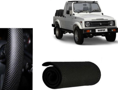 arneja trading company Hand Stiched Steering Cover For Maruti Gypsy King(Black, Leatherite)
