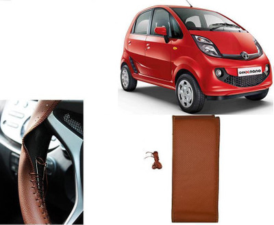 arneja trading company Hand Stiched Steering Cover For Tata Nano(Tan, Leatherite)