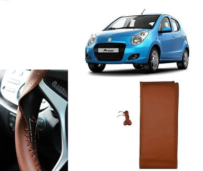 arneja trading company Hand Stiched Steering Cover For Maruti A-Star(Tan, Leatherite)