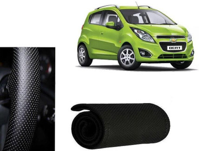 arneja trading company Hand Stiched Steering Cover For Chevrolet Beat(Black, Leatherite)