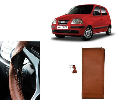 arneja trading company Hand Stiched Steering Cover For Hyundai Santro Xing(Tan, Leatherite)