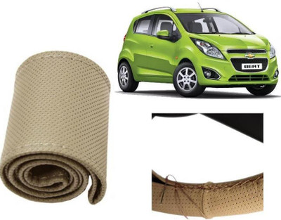 arneja trading company Hand Stiched Steering Cover For Chevrolet Beat(Beige, Leatherite)