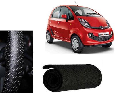 arneja trading company Hand Stiched Steering Cover For Tata Nano(Black, Leatherite)