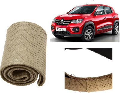 arneja trading company Hand Stiched Steering Cover For Renault Kwid(Beige, Leatherite)