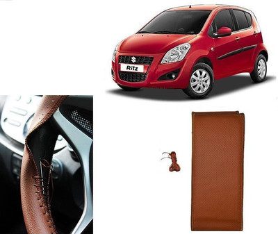 arneja trading company Hand Stiched Steering Cover For Maruti Ritz(Tan, Leatherite)