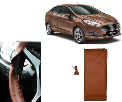 arneja trading company Hand Stiched Steering Cover For Ford New Fiesta(Tan, Leatherite)