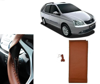 arneja trading company Hand Stiched Steering Cover For Tata Indigo Marina(Tan, Leatherite)