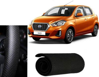 arneja trading company Hand Stiched Steering Cover For Datsun Go(Black, Leatherite)