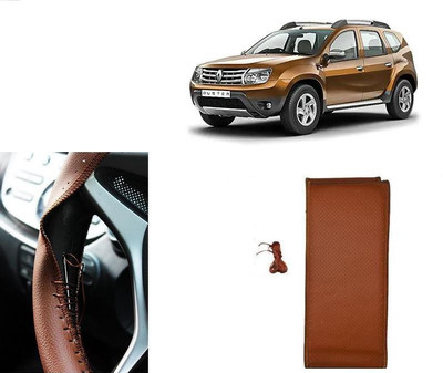 arneja trading company Hand Stiched Steering Cover For Renault Duster(Tan, Leatherite)