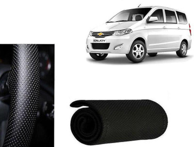arneja trading company Hand Stiched Steering Cover For Chevrolet Enjoy(Black, Leatherite)
