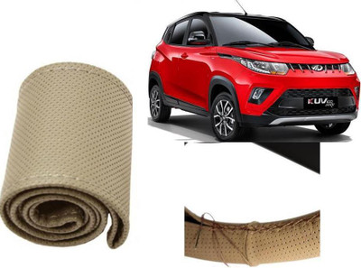arneja trading company Hand Stiched Steering Cover For Mahindra KUV 100(Beige, Leatherite)