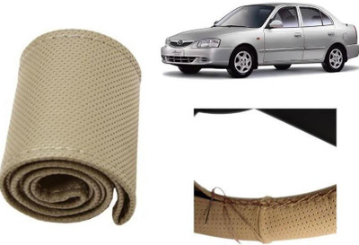 arneja trading company Hand Stiched Steering Cover For Hyundai Accent(Beige, Leatherite)