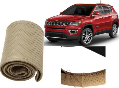 arneja trading company Hand Stiched Steering Cover For NA Jeep(Beige, Leatherite)