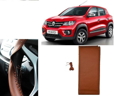arneja trading company Hand Stiched Steering Cover For Renault Kwid(Tan, Leatherite)