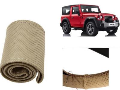 arneja trading company Hand Stiched Steering Cover For Mahindra Thar(Beige, Leatherite)