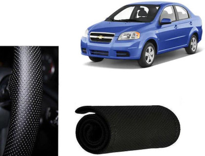 arneja trading company Hand Stiched Steering Cover For Chevrolet Aveo(Black, Leatherite)
