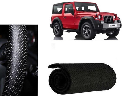 arneja trading company Hand Stiched Steering Cover For Mahindra Thar(Black, Leatherite)