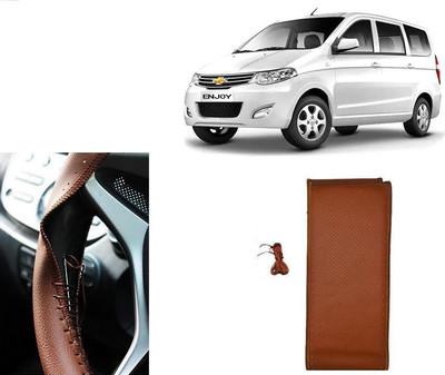 arneja trading company Hand Stiched Steering Cover For Chevrolet Enjoy(Tan, Leatherite)