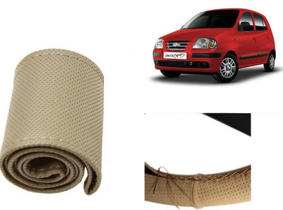 arneja trading company Hand Stiched Steering Cover For Hyundai Santro Xing(Beige, Leatherite)