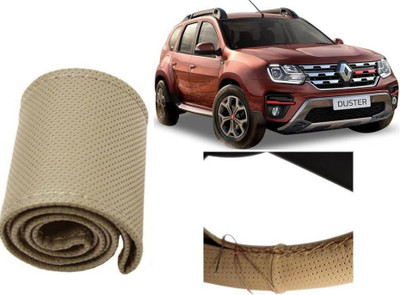 arneja trading company Hand Stiched Steering Cover For Renault Duster(Beige, Leatherite)