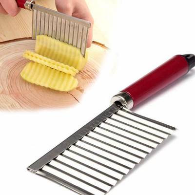 HARI KRISHNA Vegetable Salad Chopping Knife Crinkle Cutters, Crinkle Cutting Tool French Fry Slicer Stainless Steel Blade Potato Cutter Wavy Crinkle French Fry Slicer Fruit Salad Designer Knife Vegetable & Fruit Grater & Slicer