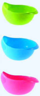PL SKY Rice, frouit and vegetable washing bowl Collapsible Strainer Colander(Multicolor Pack of 3)