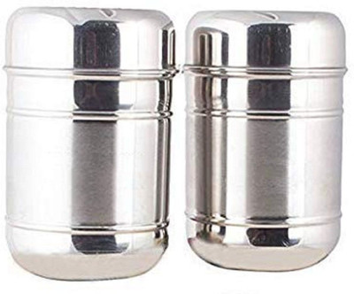 SBI Steel Tea Coffee & Sugar Container  - 500 ml(Pack of 2, Silver)
