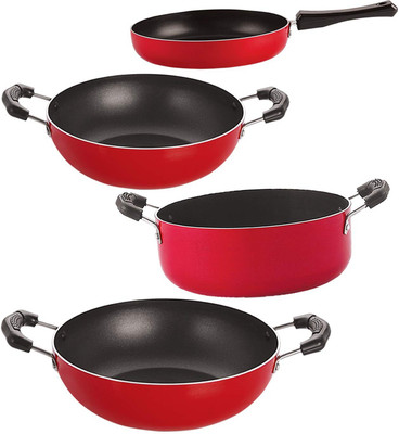 NIRLON Non-Stick Coated Cookware Set(PTFE (Non-stick), Aluminium, 4 - Piece)