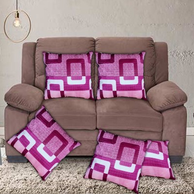 KANUSHI Polyester Cushions Cover(Pack of 5, 41 cm*41 cm, Maroon)