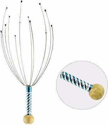 Tekzie Head Scratcher Steel Wire Wooden Handle for Home Spa Relief and Relaxation Hand held Scalp Head Massager Massager(Multi 1)