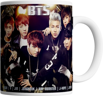 MG Brand BTS BANGTAN BOYS KPOP MILK JUICE COFFEE - 330 ML 042 Ceramic Coffee Mug(330 ml)