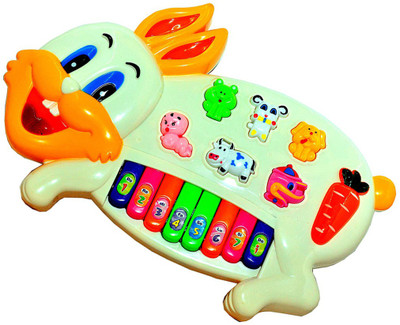 Toyvala Enchanting RABBIT SHAPED MUSICAL PIANO EYE CATCHING DESIGNED TOY WITH 3 MODES OF ANIMAL SOUNDS WITH EIGHT PIANO KEYS, SIX ANIMAL SOUND KEYS, AMAZING FLASHING LIGHTS & WONDERFUL MUSIC(Multicolor)
