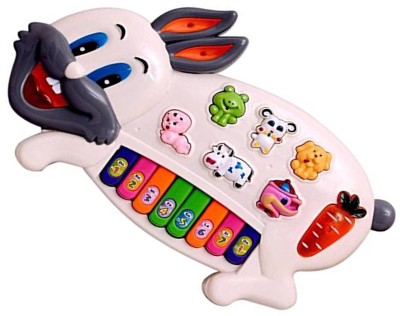 Haulsale Rabbit Musical Piano|3 Modes Animal Sounds,Flashing Lights&Wonderful Music302(Multicolor)