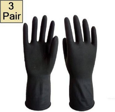 RBGIIT 3 Pair Black Rubber SAfety Glvoes For Chemical Water Heat Restitance Kitchen Virus Protective Jums Bactriyas SAfety Hand Glvoess For Men women Girls Boy's Rubber Safety Gloves(Pack of 6) RBGIIT 3 Pair Black Rubber SAfety Glvoes For Chemical Water Heat Restitance Kitchen Virus Protective Jums Bactriyas SAfety Hand Glvoess For Men women Girls Boy's Rubber Safety Gloves(Pack of 6)